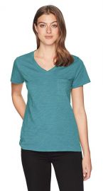 V-Neck Pocket Cotton Tee at Amazon