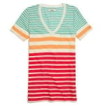 V Neck Pocket tee in stripe by Madewell at Madewell