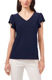 V-Neck Ruffle Sleeve Top at Nordstrom