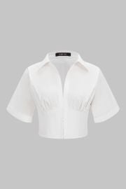 V-Neck Short-Sleeve Shirt at Micas