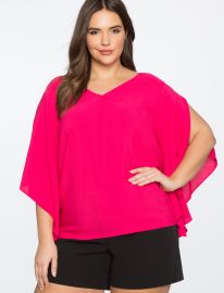 V-Neck Slit Sleeve Top at Eloquii