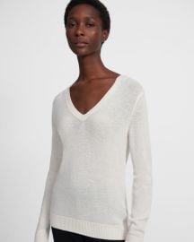 V-Neck Sweater in Feather Cashmere at Theory