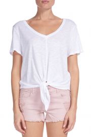 V-Neck Tie Front Tee at South Moon Under