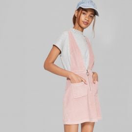 V-Neck Zip Front Corduroy Mini Dress by Wild Fable at Target at Target