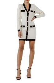 V Neckline Long Sleeve Dress with Contrast Ribbing ndash at Lord & Taylor