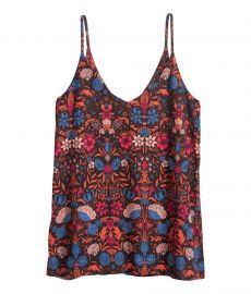 V-neck Camisole in Black Floral at H&M