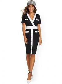 V-neck Colorblock Sheath Dress by New York & Company at New York & Company