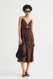 V-neck Drawstring-detail Dress - Brownzebra print - Ladies  HampM US at H&M