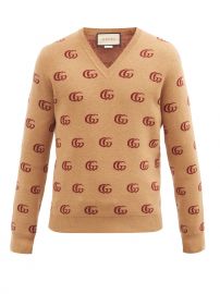 V-neck GG-Jacquard Wool Sweater by Gucci at Matches