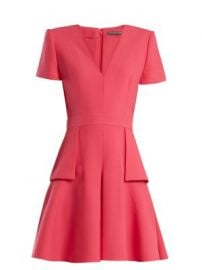 V-neck peplum-waist wool and silk-blend dress at Matches