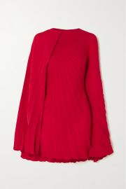 VALENTINO Cape-effect pleated silk-georgette mini dress NET-A-PORTER at Net a Porter