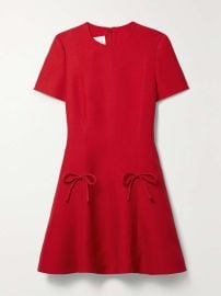 VALENTINO GARAVANI Bow-detailed wool and silk-blend crepe mini dress NET-A-PORTER at Net a Porter