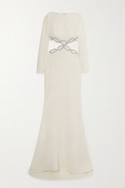 VALENTINO GARAVANI Cutout crystal-embellished silk-cady gown NET-A-PORTER at Net a Porter