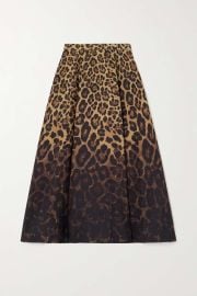 VALENTINO GARAVANI Leopard-print silk midi skirt NET-A-PORTER at Net a Porter