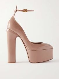 VALENTINO GARAVANI Valentino Garavani Tan-go 155 patent-leather platform pumps at Net a Porter