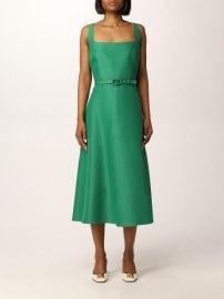 VALENTINO crepe couture midi dress - Green Valentino dress XB3VAXH815F online on GIGLIOCOM at Giglio