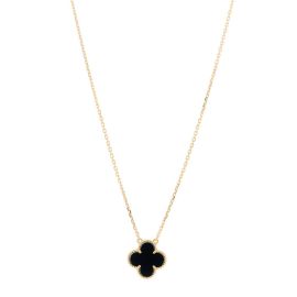 VAN CLEEF amp ARPELS 18K Yellow Gold Black Onyx Vintage Alhambra Pendant Necklace 1422967 FASHIONPHILE at Fashionphile