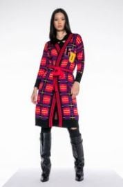 VARSITY MOOD TIE WAIST LONG CARDIGAN at Akira