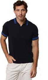 VELVET BY GRAHAM amp SPENCER Men39s Hogan Short Sleeve Polo Shirt Navy S at Mens Clothing store at Amazon