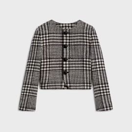 VERNEUIL JACKET IN WOOL TWEED - IVOIRENOIR CELINE at Celine