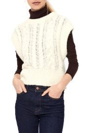 VERO MODA Melanie Cable Knit Sweater Vest at Nordstrom