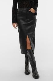 VERO MODA Veri High Waist Faux Leather Skirt in Black at Nordstrom Rack at Nordstrom Rack