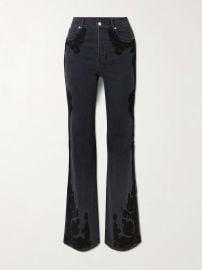 VERONICA BEARD Crosbie high-rise embroidered wide-leg jeans at Net a Porter