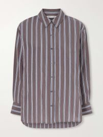 VERONICA BEARD Lloyd striped woven shirt at Net a Porter