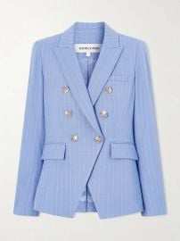 VERONICA BEARD Miller double-breasted pinstriped woven blazer at Net a Porter