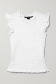 VERONICA BEARD Wyles shirred cotton-jersey top NET-A-PORTER at Net a Porter