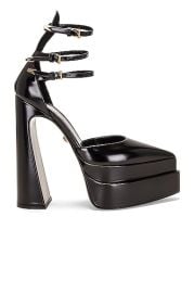 VERSACE Buckle Strap Platforms in Nero Oro FWRD at Forward