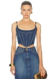 VERSACE Corset Tank Top in Blu Medio FWRD at FWRD