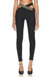 VERSACE Criss Cross Band Legging in Nero FWRD at FWRD