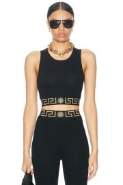 VERSACE Cropped Tank Top in Black FWRD at FWRD