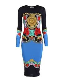 VERSACE JEANS COUTURE Black Womens Midi Dress at Yoox