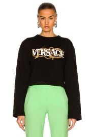 VERSACE Logo Chain Sweatshirt in Nero FWRD at Forward