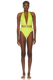 VERSACE Lycra Vita One Piece Swimsuit in Mimosa Camel FWRD at FWRD