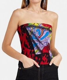 VERSACE Mega Mix-Print Silk Crepe Bustier - NWT SIZE L 1195 eBay at eBay