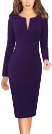 VFSHOW Womens Slim Zipper Up Work Business Office Party Bodycon Pencil Sheath Dress at Womens Clothing store at Amazon