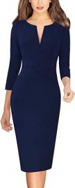 VFSHOW Womens Slim Zipper Up Work Business Office Party Bodycon Pencil Sheath Dress at Womens Clothing store at Amazon