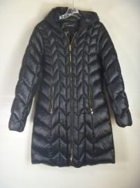 VIA SPIGA Coat Jacket Womens Medium Black Full Zip Puff Quilted Hooded eBay at eBay