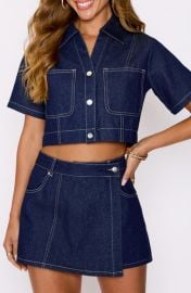 VICI Collection Rowan Denim Crop Top at Nordstrom