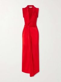 VICTORIA BECKHAM Asymmetric twisted satin maxi dress at Net a Porter