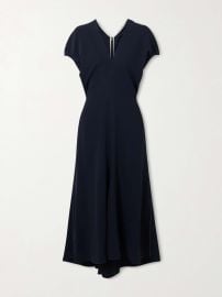 VICTORIA BECKHAM Crepe midi dress at Net a Porter