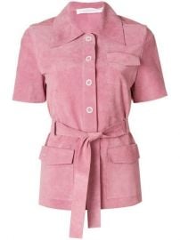 VICTORIA BECKHAM SAFARI SUEDE SHIRT - PINK at Farfetch