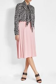 VICTORIA BECKHAM Side Pleated Crepe Skirt at Stylebop