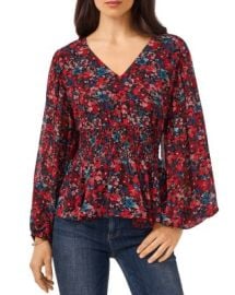 VINCE CAMUTO Floral Print Balloon Sleeve Top   Bloomingdales at Bloomingdales