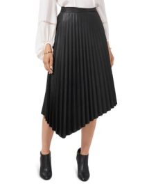 VINCE CAMUTO Pleated Faux Leather Skirt   Bloomingdales at Bloomingdales