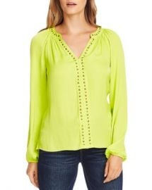 VINCE CAMUTO Stud-Trimmed Satin Blouse Women - Bloomingdale s at Bloomingdales