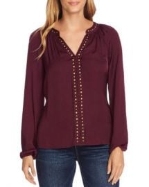 VINCE CAMUTO Stud-Trimmed Satin Blouse Women - Bloomingdale s at Bloomingdales